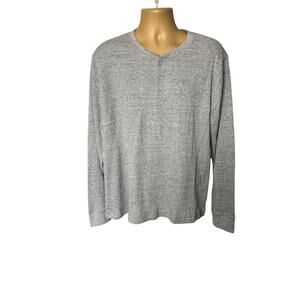 Old Navy Built-In Flex Gray Waffle Henley Long Sleeve Shirt Size XL